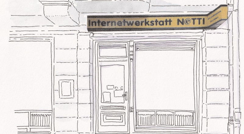 Zeichnung Netti-Fassade in Barbarossastr.